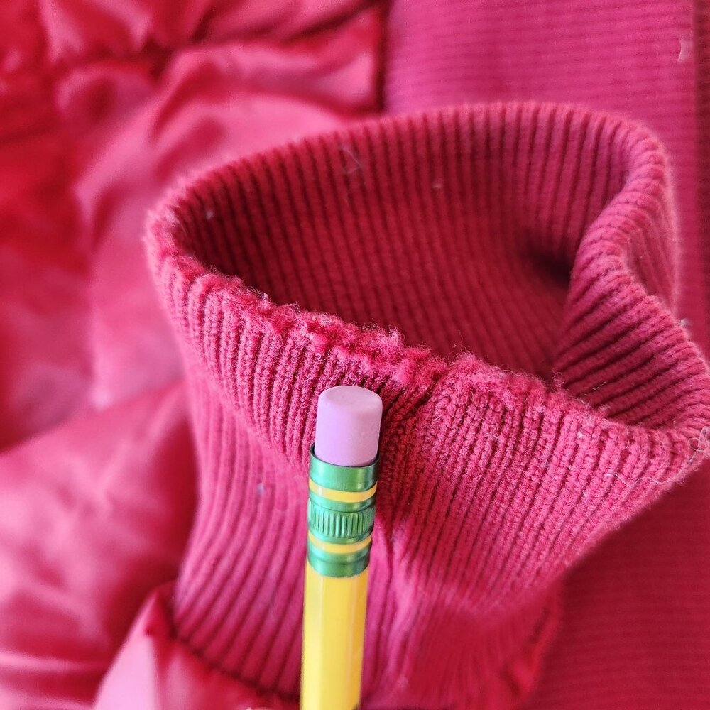 Vintage Eddie Bauer Red Down Quilted Pullover Jacket Canada Patch 80's Cabincore - Picture 9 of 12